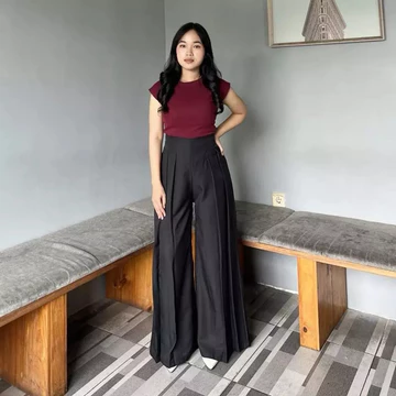 Lavie Pants Celana Kulot Culote Pallazo Highwaist Celana Panjang Wanita Fashion Muslim Wanita