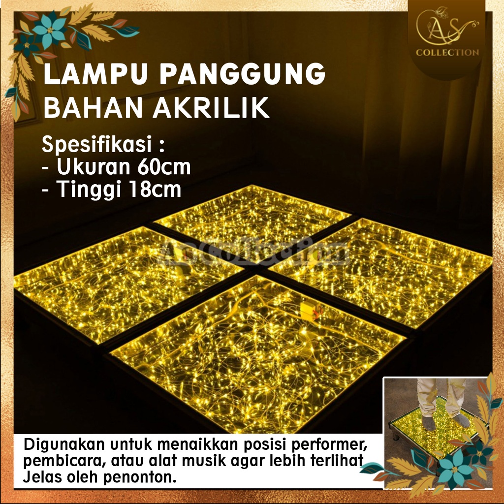 Jual 1 Set 4 Pcs Lampu Panggung Akrilik Lantai Kaca Tempered Glass ...