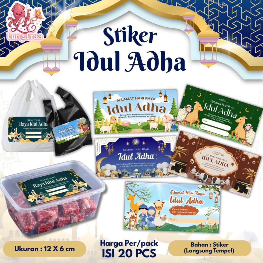Jual (ISI 20 PCS) Stiker Idul Adha Murah | Label Box Daging Kurban ...