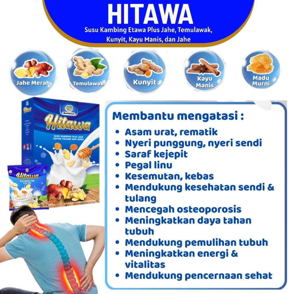 Jual Susu Etawa HITAWA Paket 10 Sachet - Plus Jahe, Temulawak, Kunyit ...