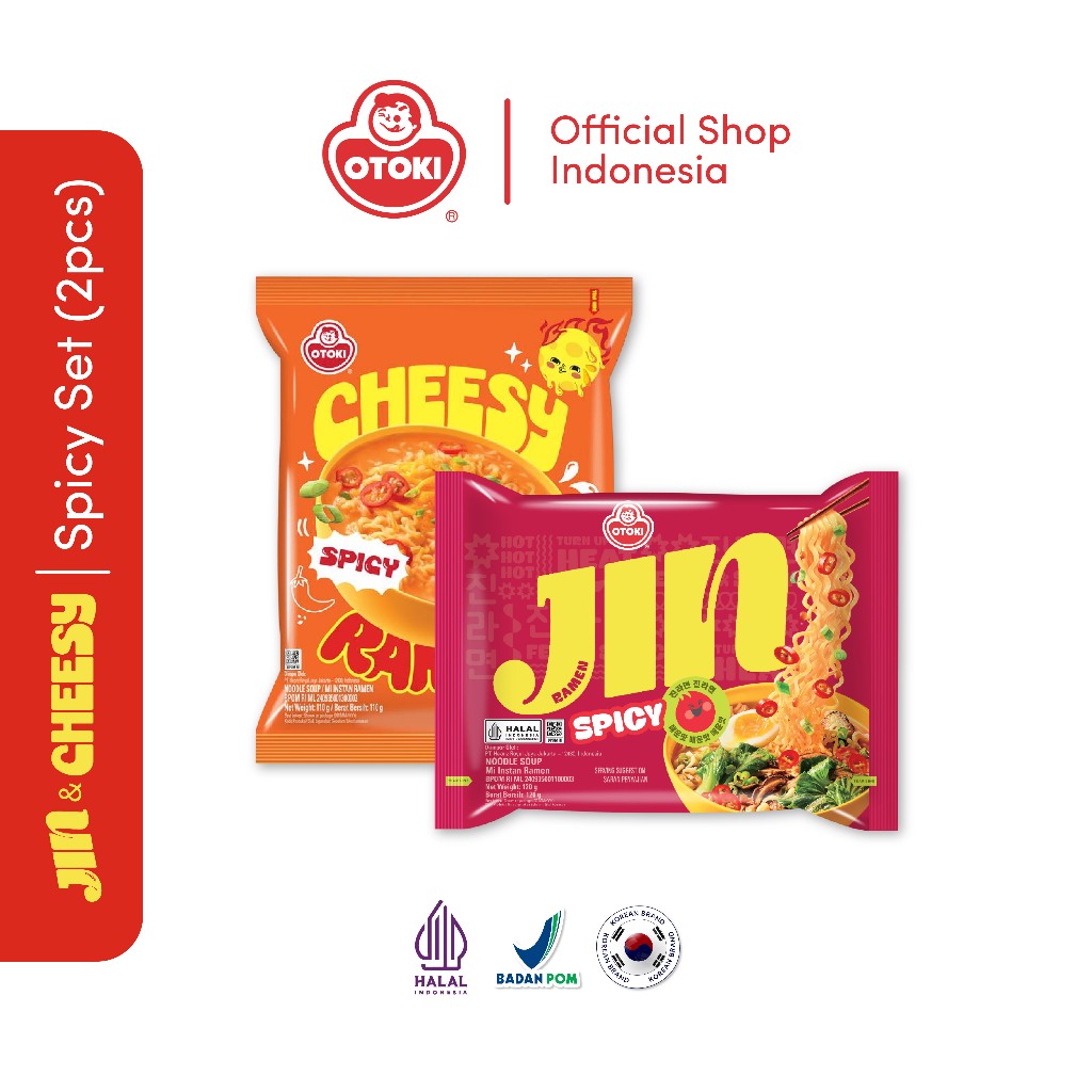 Jual OTOKI HALAL JIN Ramen Spicy + Cheesy Ramen Spicy - Mie Instan Kuah ...