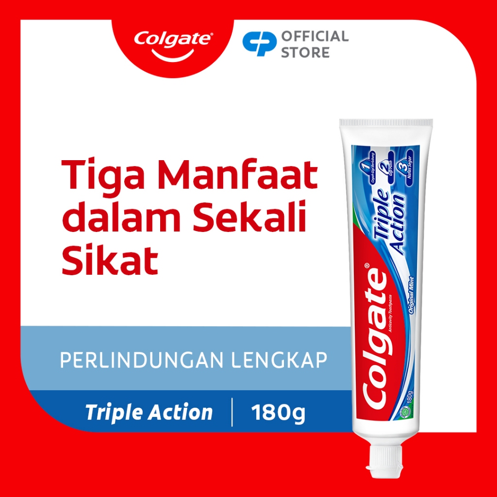 Colgate Triple Action Toothpaste 180g - Pasta Gigi