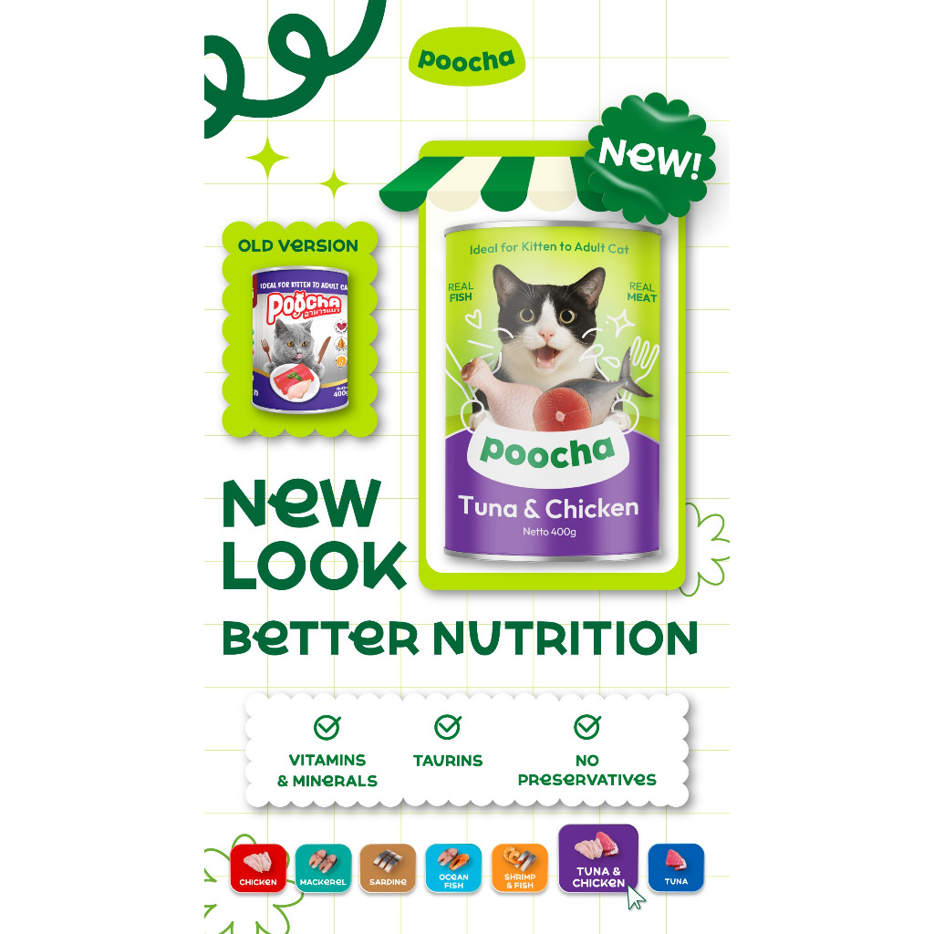 Jual POOCHA CAT WET FOOD 400GR 400 GR GRAM MAKANAN KALENG KUCING BASAH ...