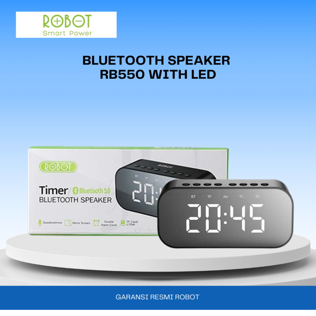 Jual ROBOT Bluetooth Speaker RB550 With LED Display Alarm Clock ...