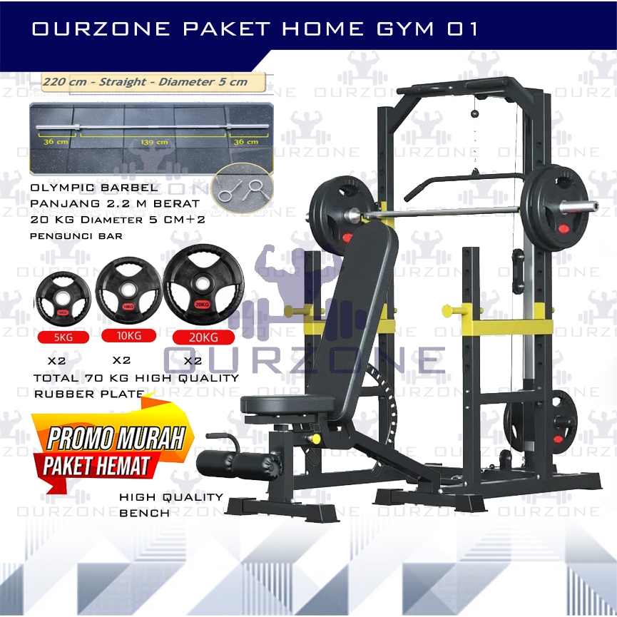 Jual Ourzone Power Rack Fitness Squat Rack Cage Bench Press ...