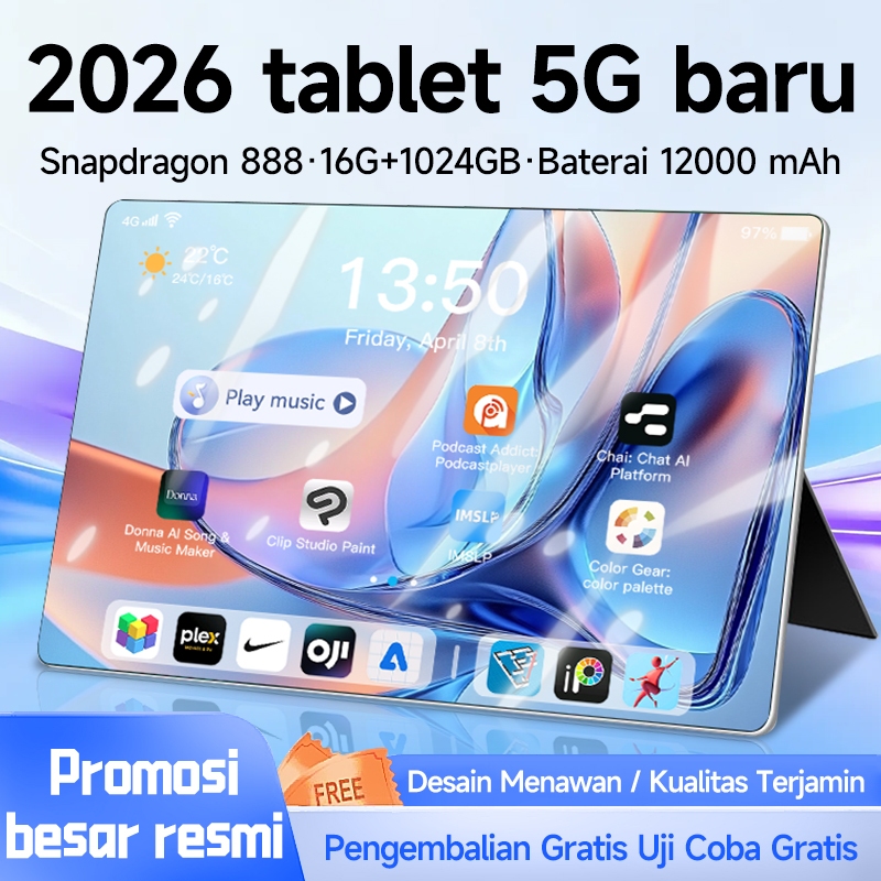 Jual [COD]Xiaomi 2026 New 5G Tablet PC, 12-inch, 16GB+1024GB, SIM Card ...