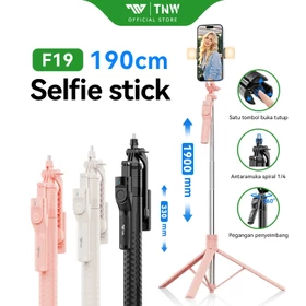 TNW F19 Tongsis Tripod Selfie Stick Tripod 190CM Bluetooth Remote Tripod Untuk HP Kamera