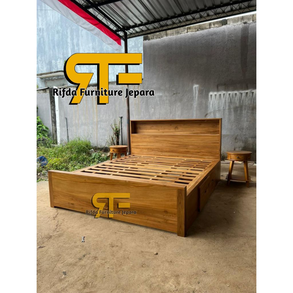 Jual REAL PICT !!! Dipan Tempat Tidur Kayu Jati Model Rak ( Dipan Rak ...