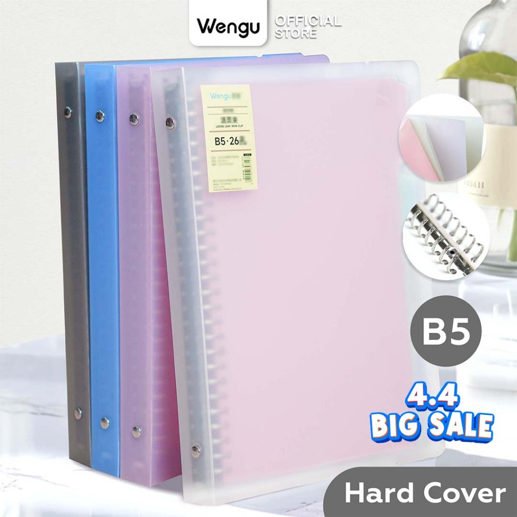 Jual [BARU] Wengu Binder B5 Ring Besi Transparan Pastel Sampul Buku ...