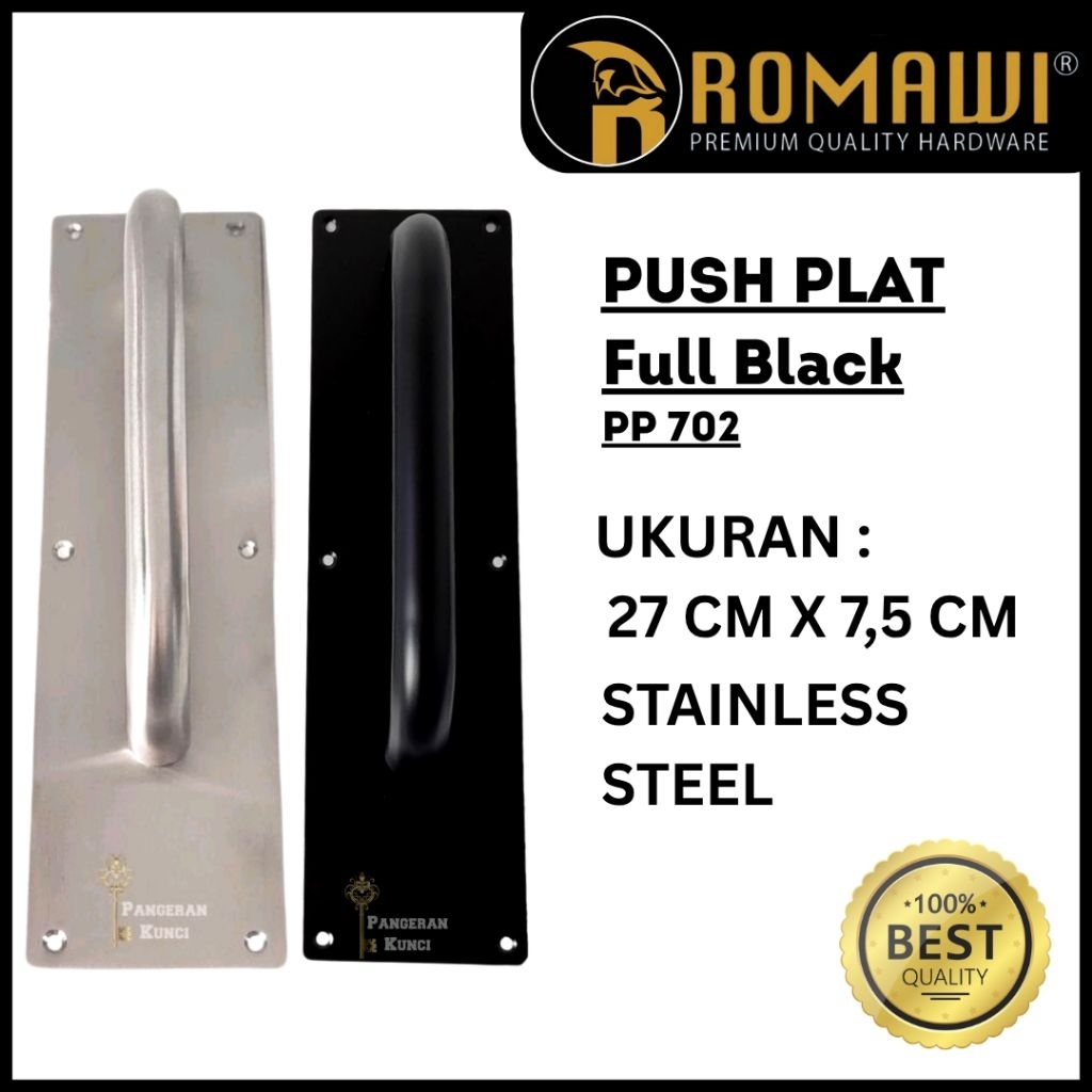 Jual PUSH PLAT HANDLE PINTU PULL PLATE PUSH PLAT STAINLESS STEEL HITAM ...