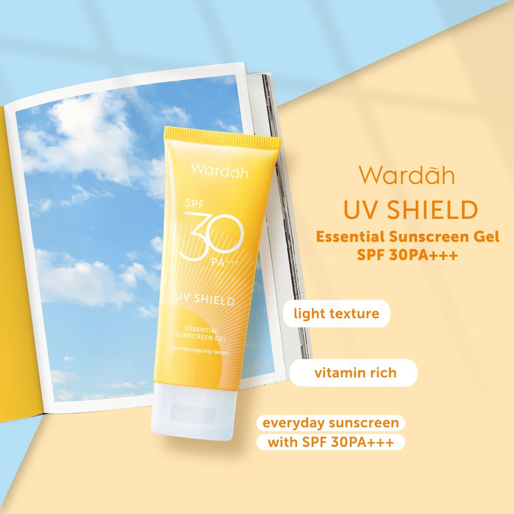 Jual Wardah UV Shield Essential Sunscreen Gel SPF 30/KEMASAN KUNING ...
