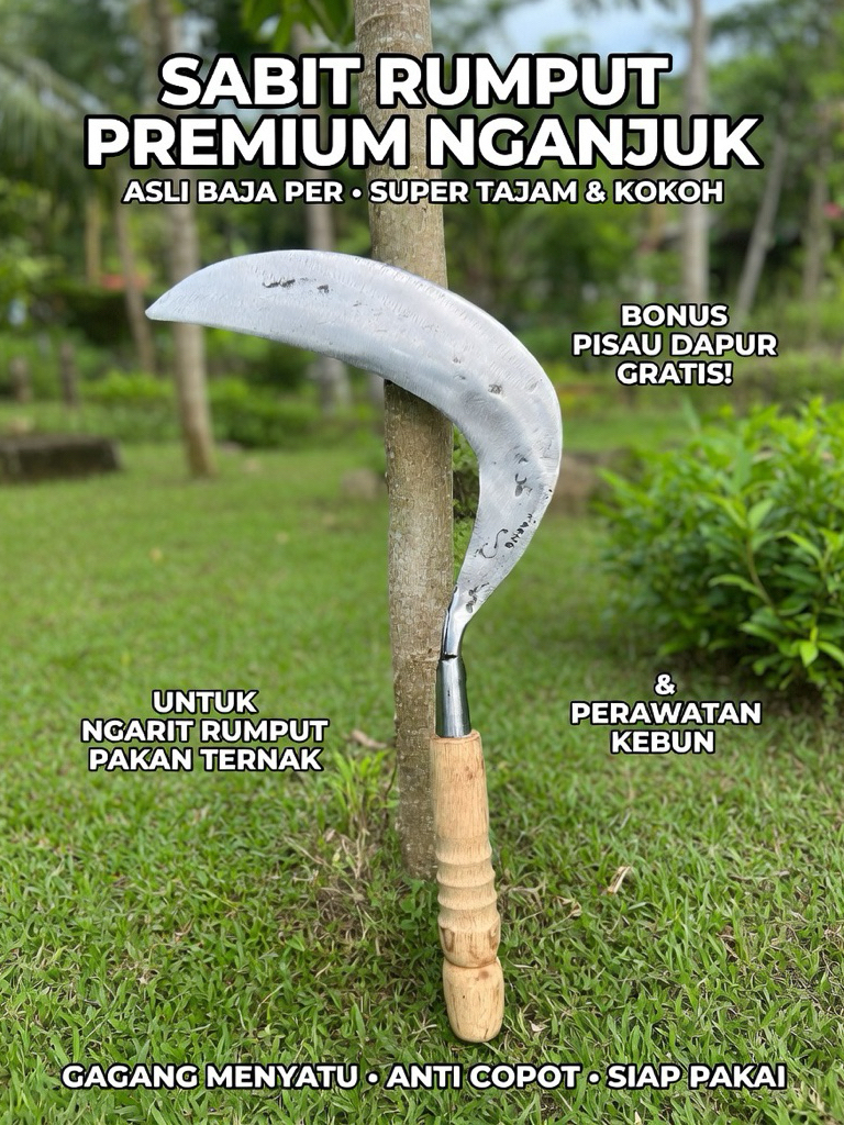 Jual Sabit Rumput Asli Baja Per Buat Ngarit Rumput Cari Pakan Ternak ...