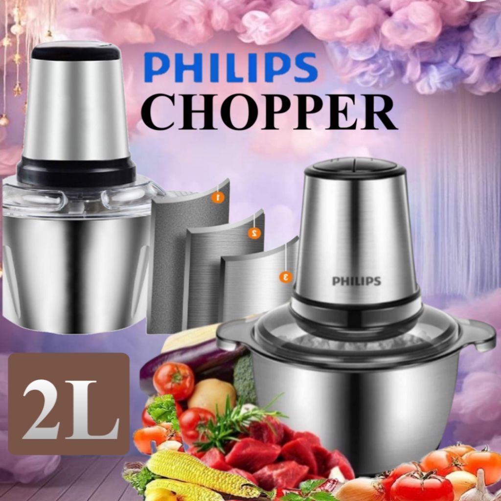Jual Philips Chopper Giling Daging & Bumbu Multifungsi 2L Stainless ...