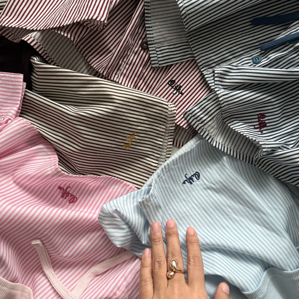 Jual Outfix Stripe Shirty - Atasan Wanita Kemeja Katun |Garis-Garis ...