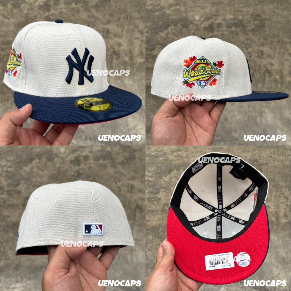 Jual Topi Snapback Fitted NY Cream Navy World Series Bordir Build Up ...