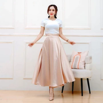 Rok Lilit Satin Silk Premium Rok Flare Wanita Polos Masakini Korean Style HIMARI SKIRT