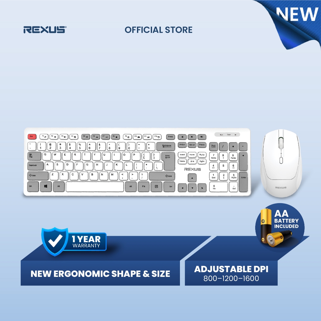 Rexus Keyboard Mouse Wireless KM8 Combo New Edition