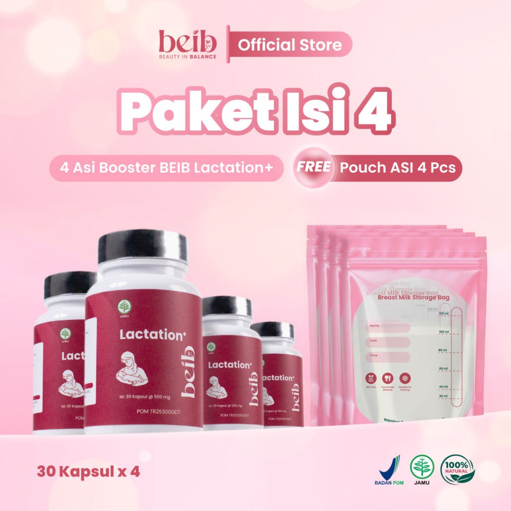 Jual BEIB Lactation+ Paket isi 4 botol | Asi Booster | Obat Pelancar ...