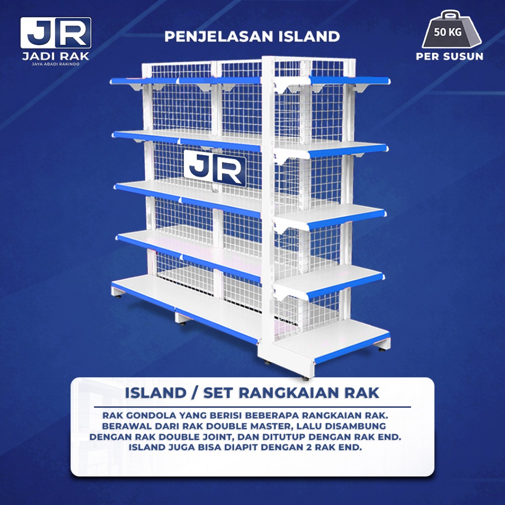 Jual JADI RAK - Rak Gondola Single (4 Set) Tinggi 180 CM Display Toko ...