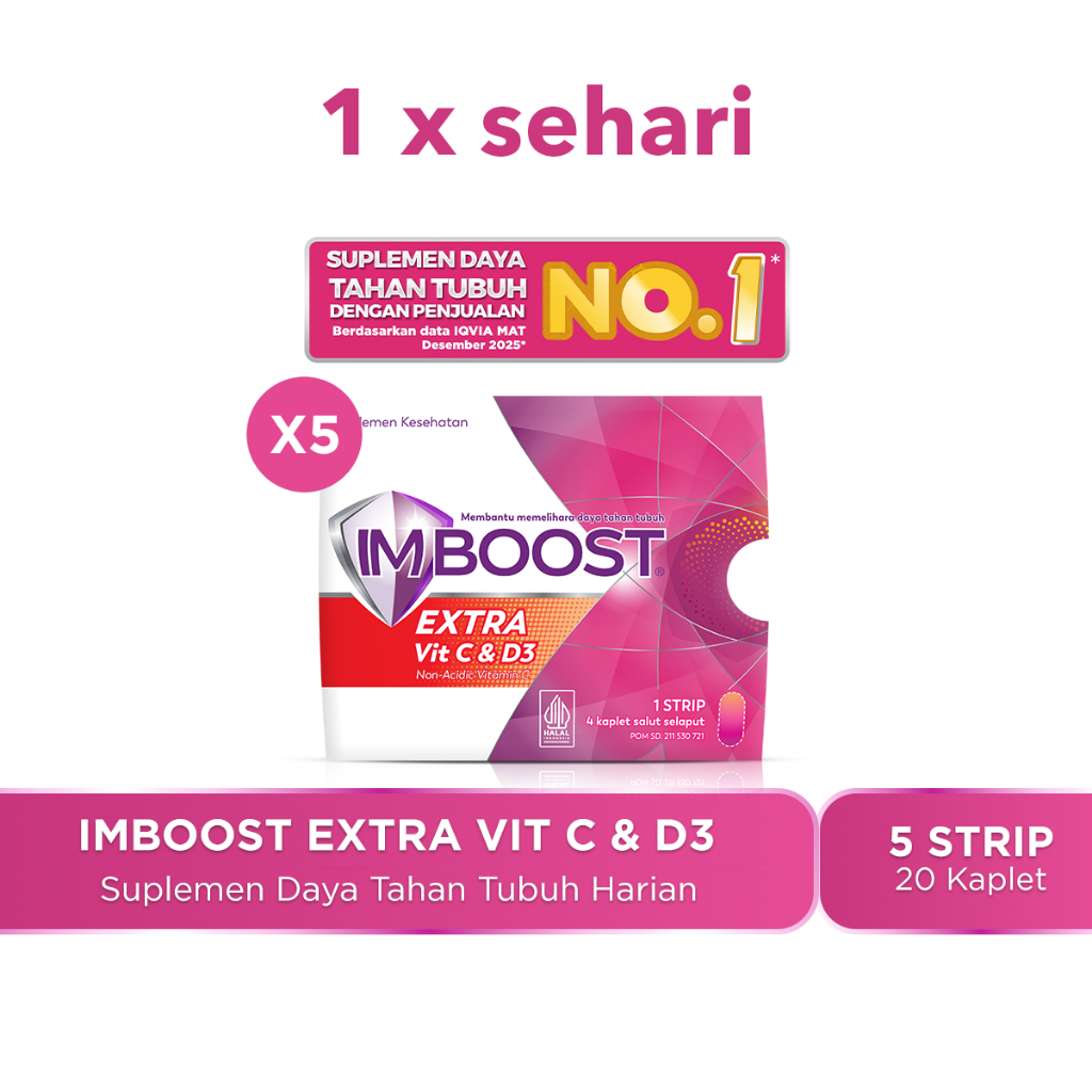 Jual Imboost Extra Vit C & D3 Suplemen Tablet Daya Tahan Tubuh Non ...