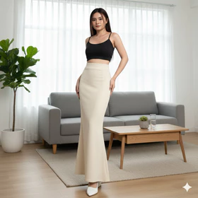 ZIKO Lunar Mermaid Maxi Skirt Rok Wanita Desain Mermaid Bahan Scuba Premium Pinggang Elastis