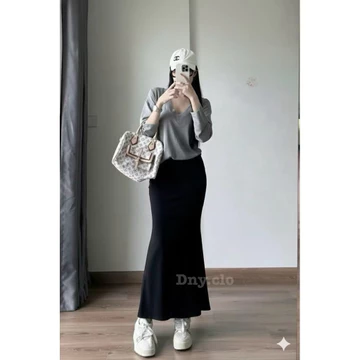 ZIKO Lunar Mermaid Maxi Skirt Rok Wanita Desain Mermaid Bahan Scuba Premium Pinggang Elastis