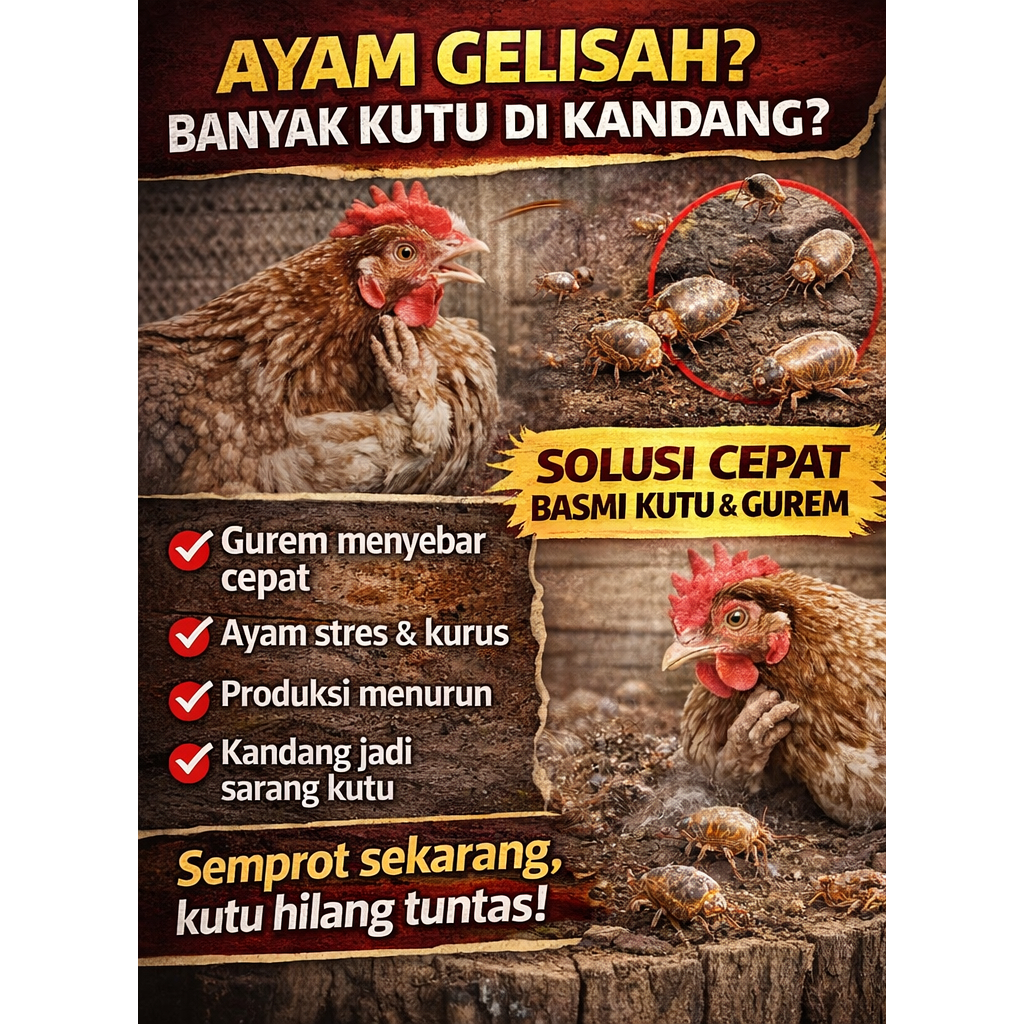 Jual Pembasmi Kutu Ayam & Gurem Kandang | Obat Tungau Ayam Ampuh | Anti ...