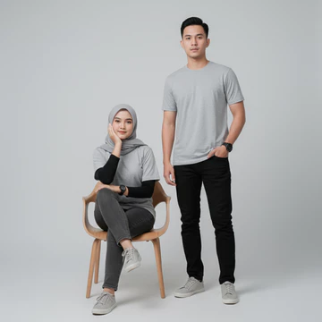 Kaos Polos Pria Kaos Oblong Tebal Lengan Pendek Pria T Shirt Cotton Combed PE Round Neck