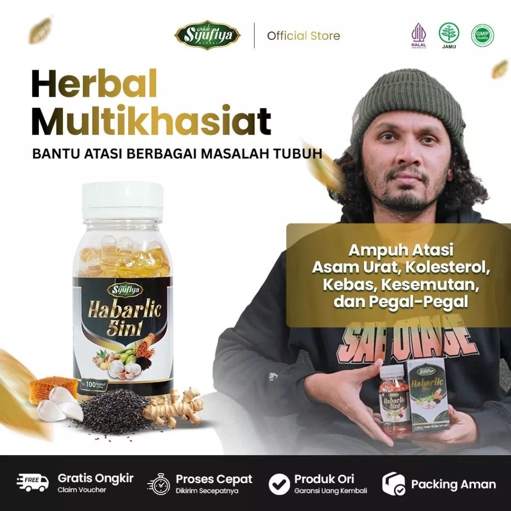 Habarlic 5in1 Habbatussauda Herbal Multikhasiat Bantu Atasi Asam Urat Kolesterol Kebas Kesemutan