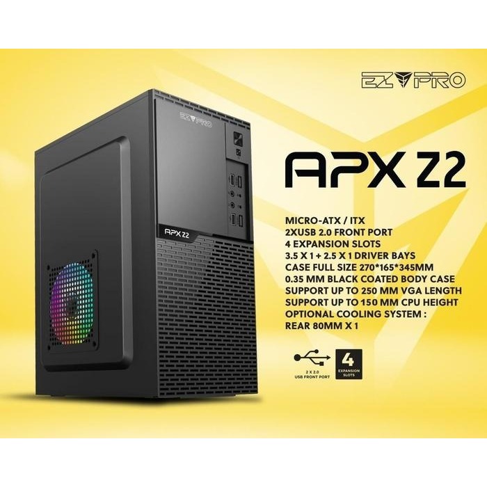 Jual EzPro APX Z2 Casing Komputer Office + PSU 500w Micro ATX, MATX, M ...