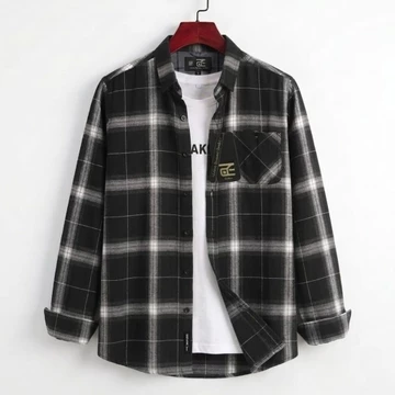 Kemeja Flanel Kotak Hitam Lengan Panjang Kualitas Premium Kemeja Flanel Distro Pria