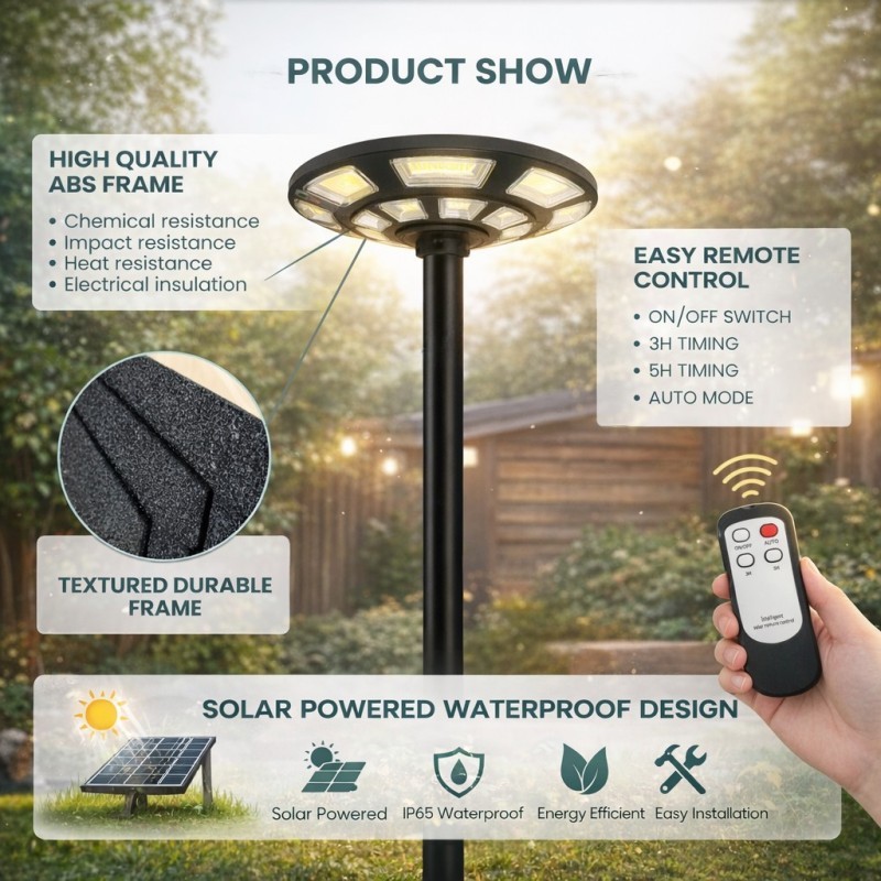 Jual FLUA Lampu Jalan Tenaga Surya LED UFO 800W tenaga matahari IP65 ...