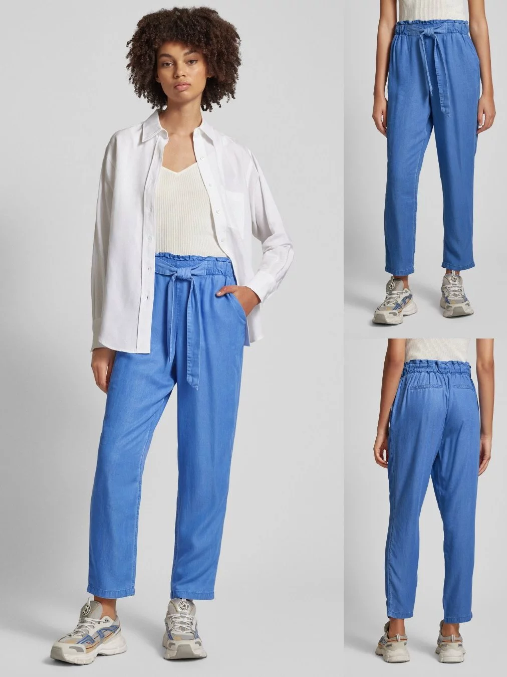 Celana Kasual Wanita TOM T Lyocell Paperbag Easy Pants - 2228