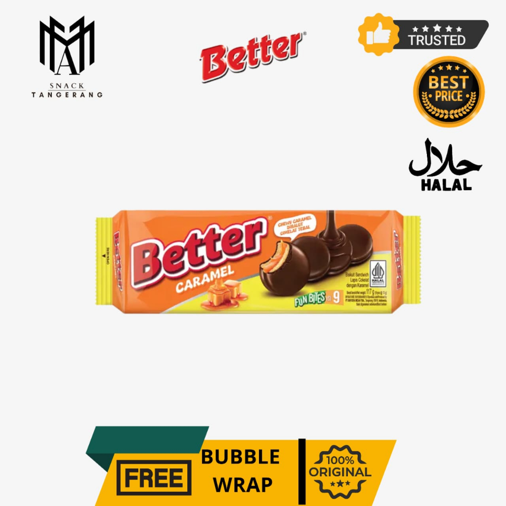 Jual Better Biscuit Pack Cokelat Vanilla Caramel 100 Gr | Shopee Indonesia