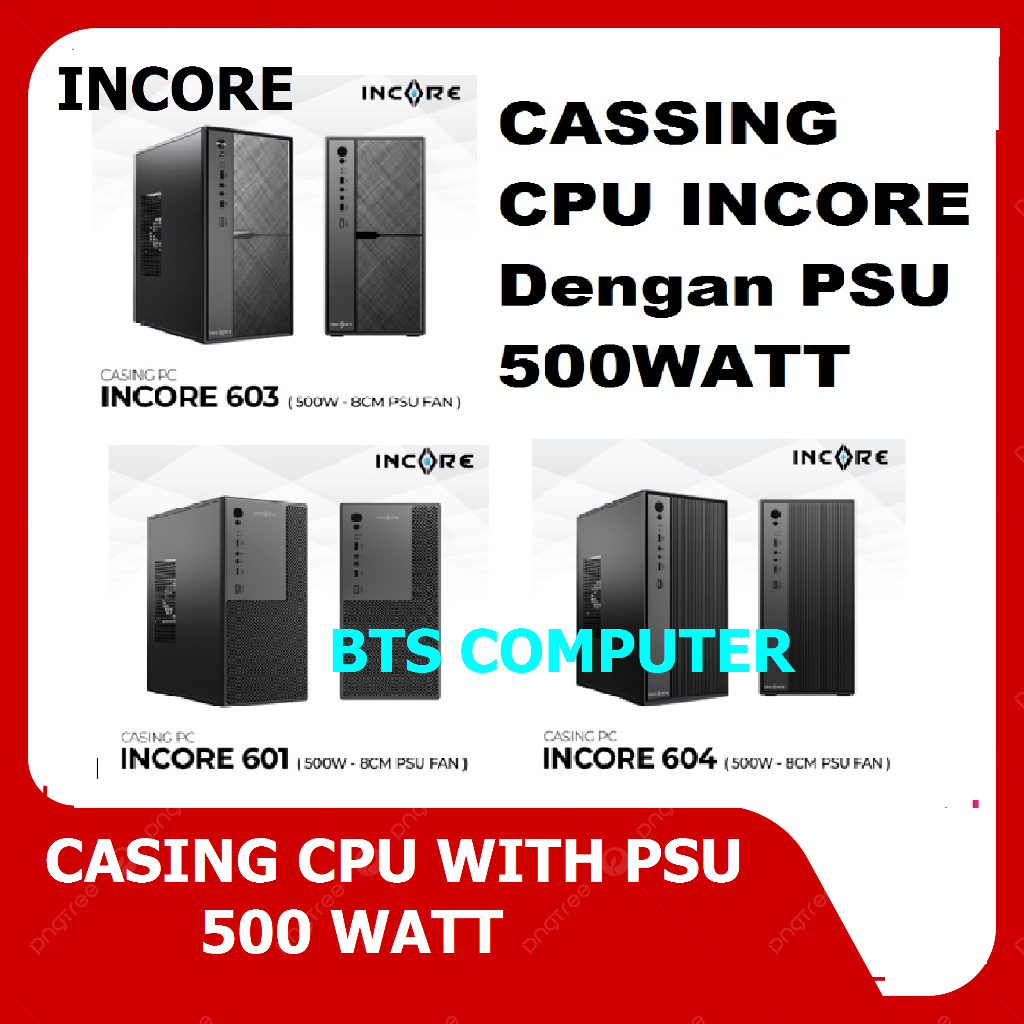 Jual Casing Case PC Incore Aerius 350 + Psu 500Watt | Shopee Indonesia