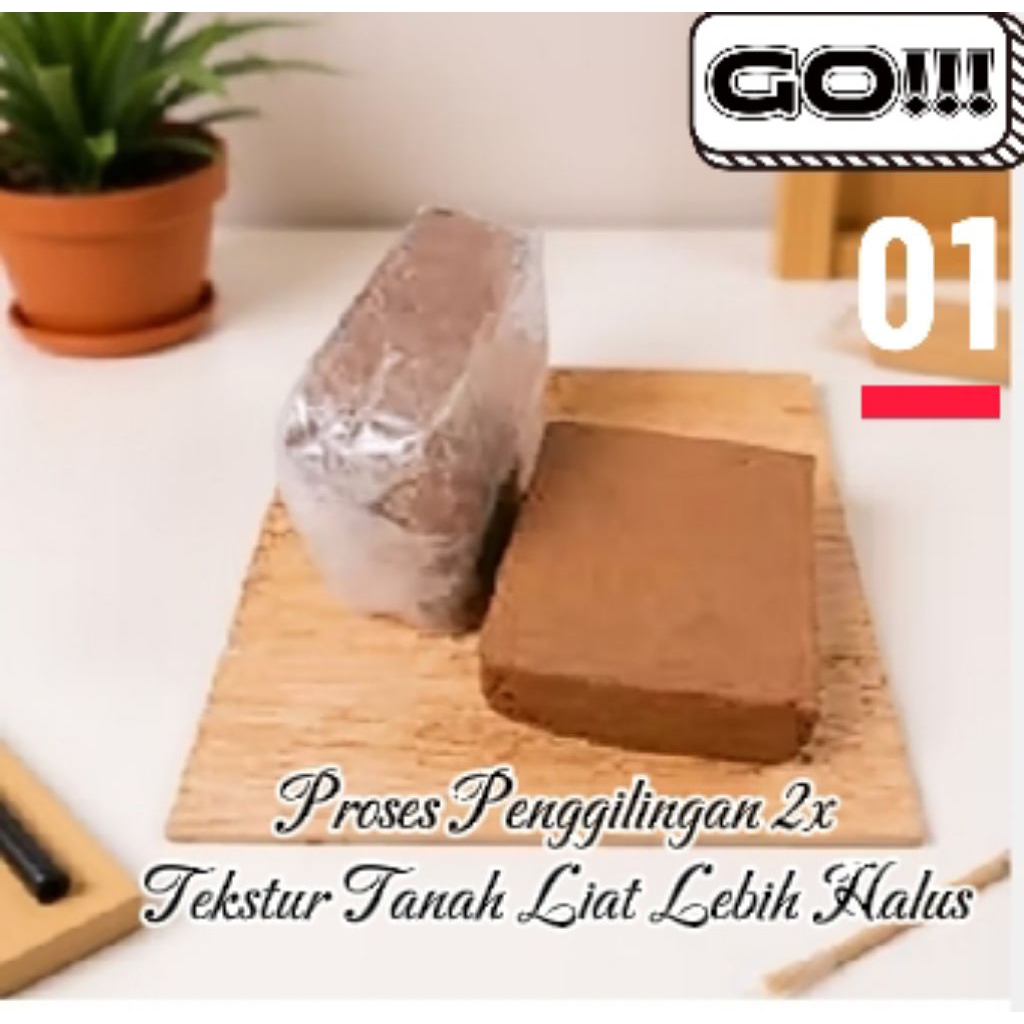 (COD) Tanah Liat Original 1Kg/Clay . untuk Kerajinan Sekolah /prakarya dan bisa menghilangkan rasa pahit pada daun pepaya