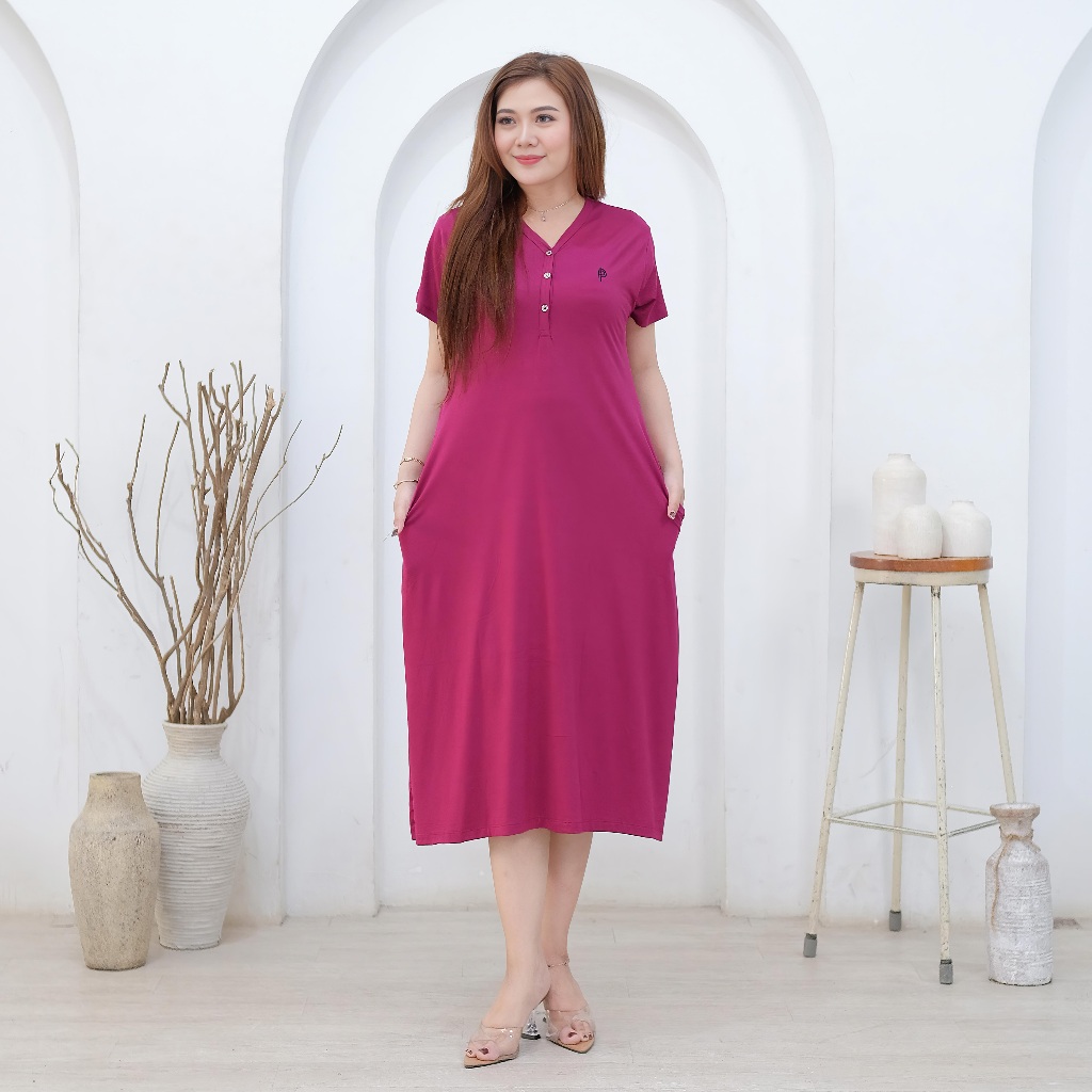 Pp Fashion Midi Dress Busui Spandek Rayon Premium
