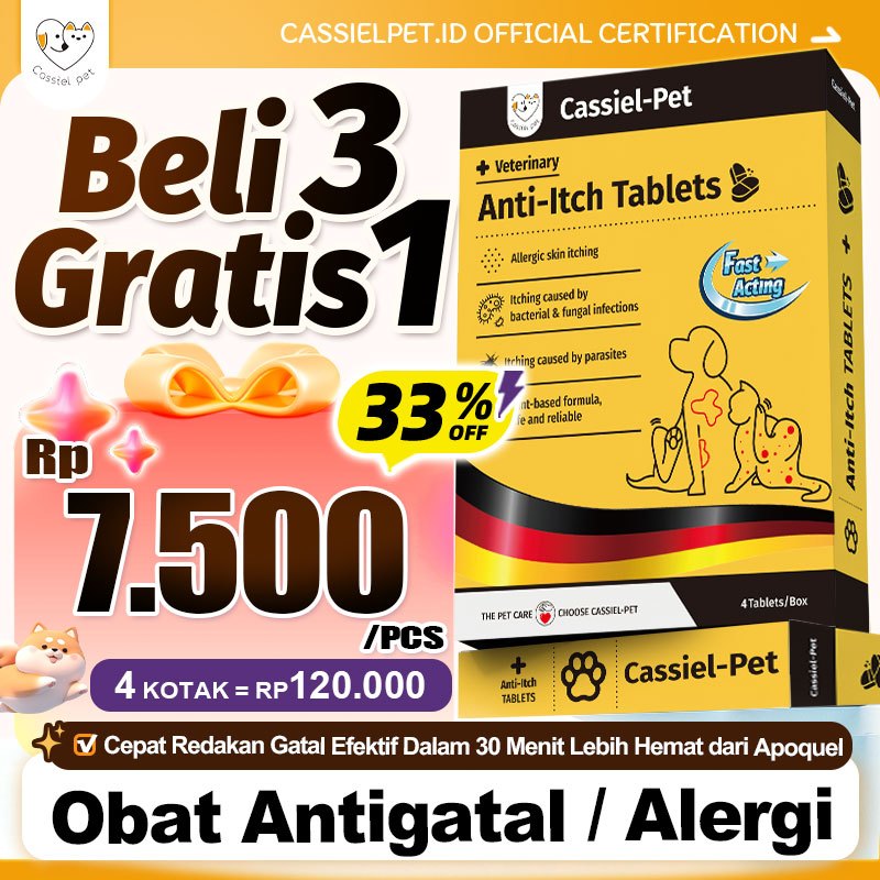Jual Cassiel Pet Obat Alergi Kucing/Anjing & Obat Jamur Kucing/Anjing ...