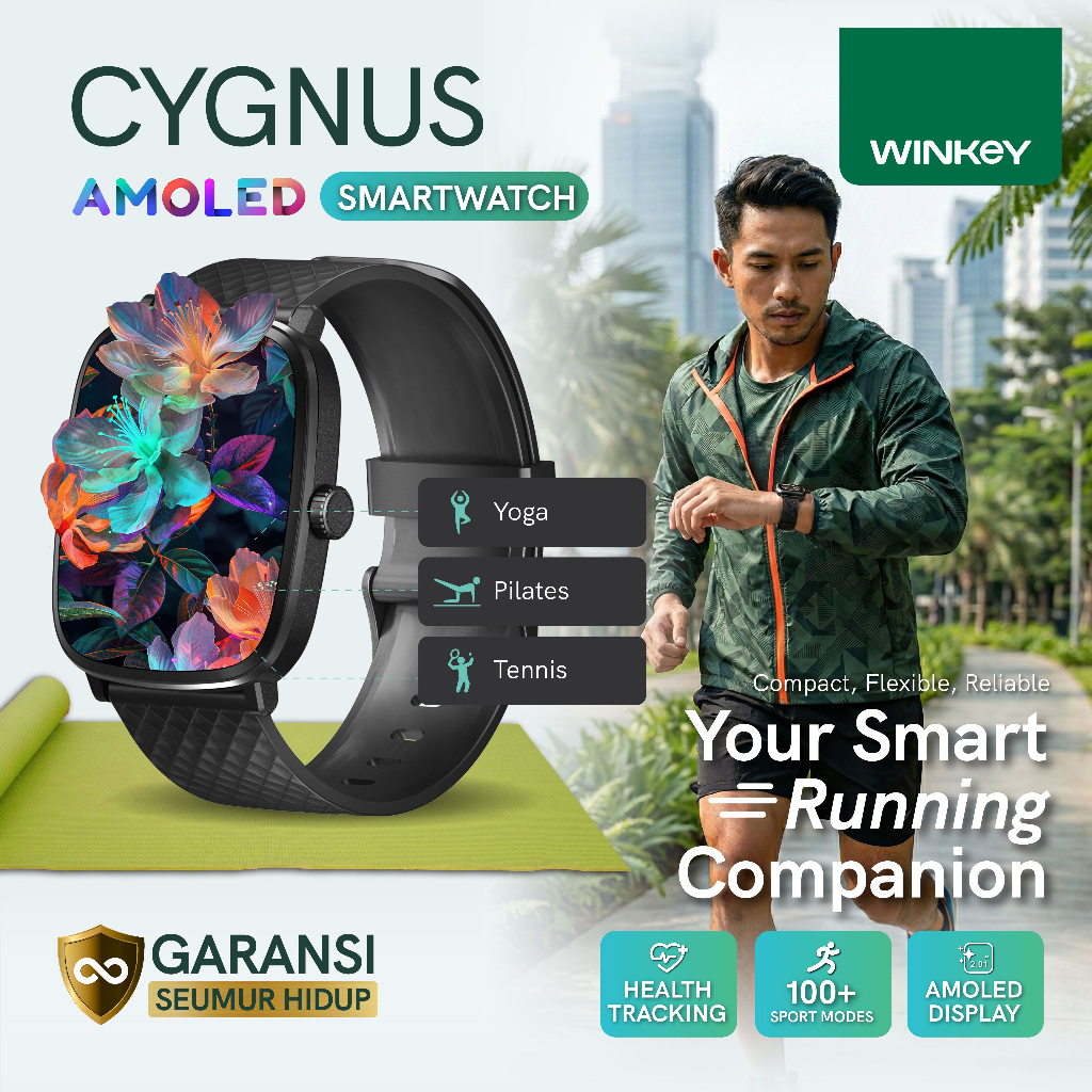 Jual WINKEY Smartwatch Olahraga Cygnus Layar AMOLED Health Monitor ...