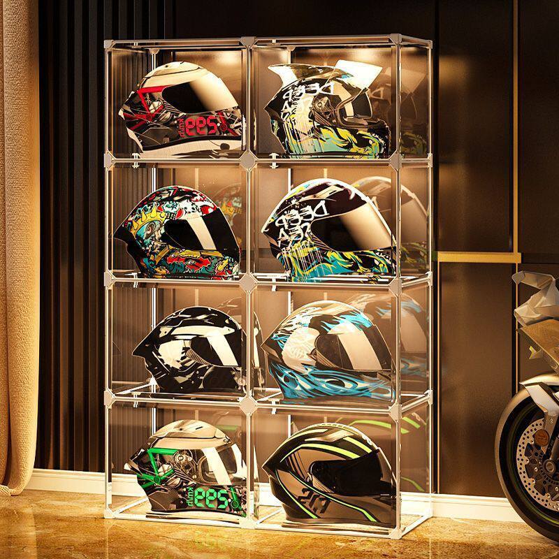 Jual Rak Penyimpanan Helm SALVO-RAK dengan Lemari Helm Transparan ...