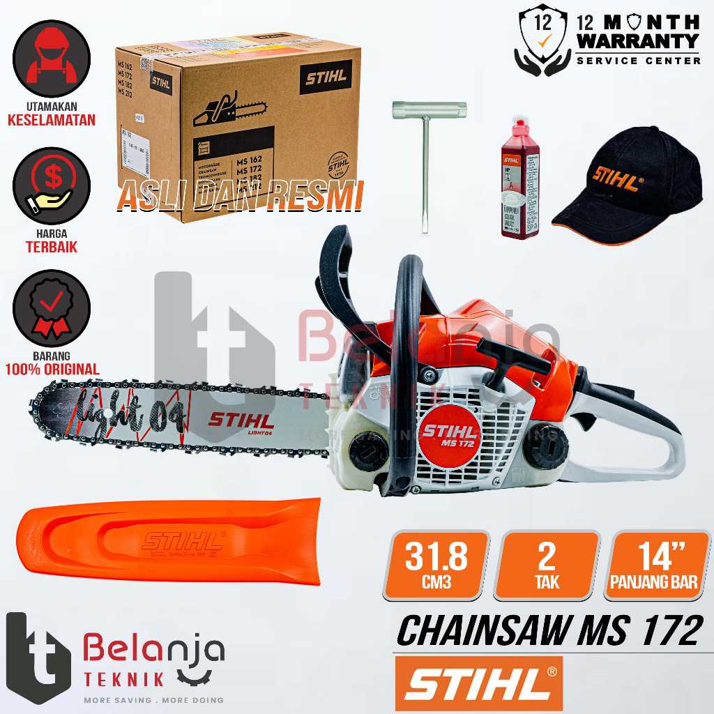 Jual Chainsaw STIHL MS 172 14 Inch Mesin Potong Kayu MS172 Gergaji Kayu ...