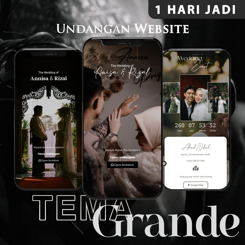 MyInvita UNDANGAN WEBSITE  TEMA GRANDE MEWAH UNDANGAN DIGITAL WEBSITE UNDANGAN PERNIKAHAN ONLINE WEB LINK