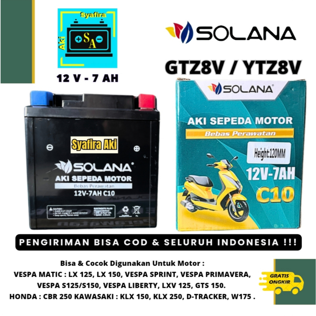 AKI MOTOR  LX 150 YTZ8V / GTZ8V SOLANA AKI KERING 7AMPER