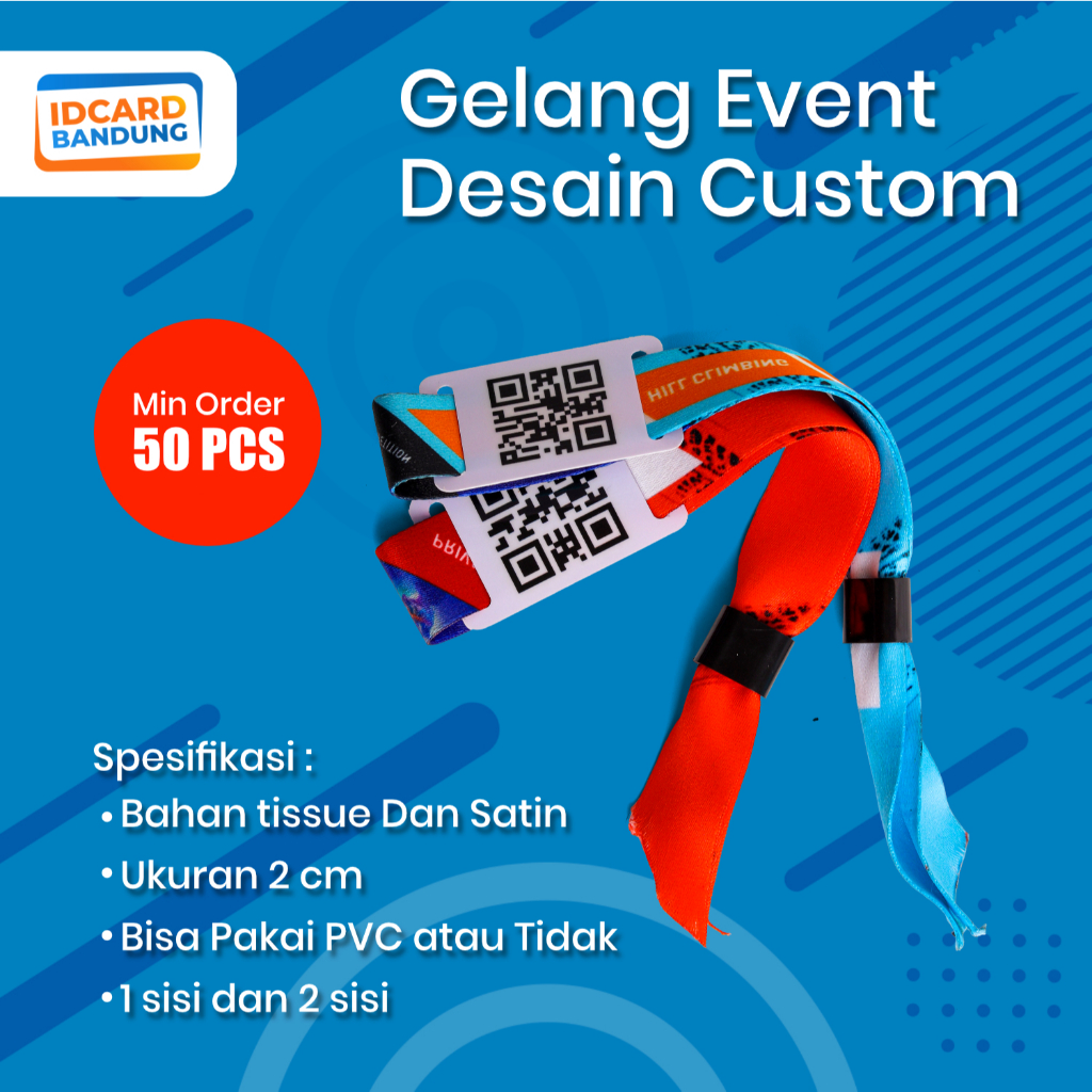 Jual Gelang Lanyard Event Custom 2cm | Wristband Lanyard Lock | Tiket ...