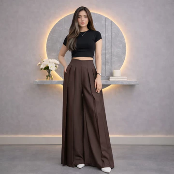 JEANIQLO Lavie Pants Kulot Palazzo Highwaist Celana Panjang Wanita Kantor Semi Wool Premium