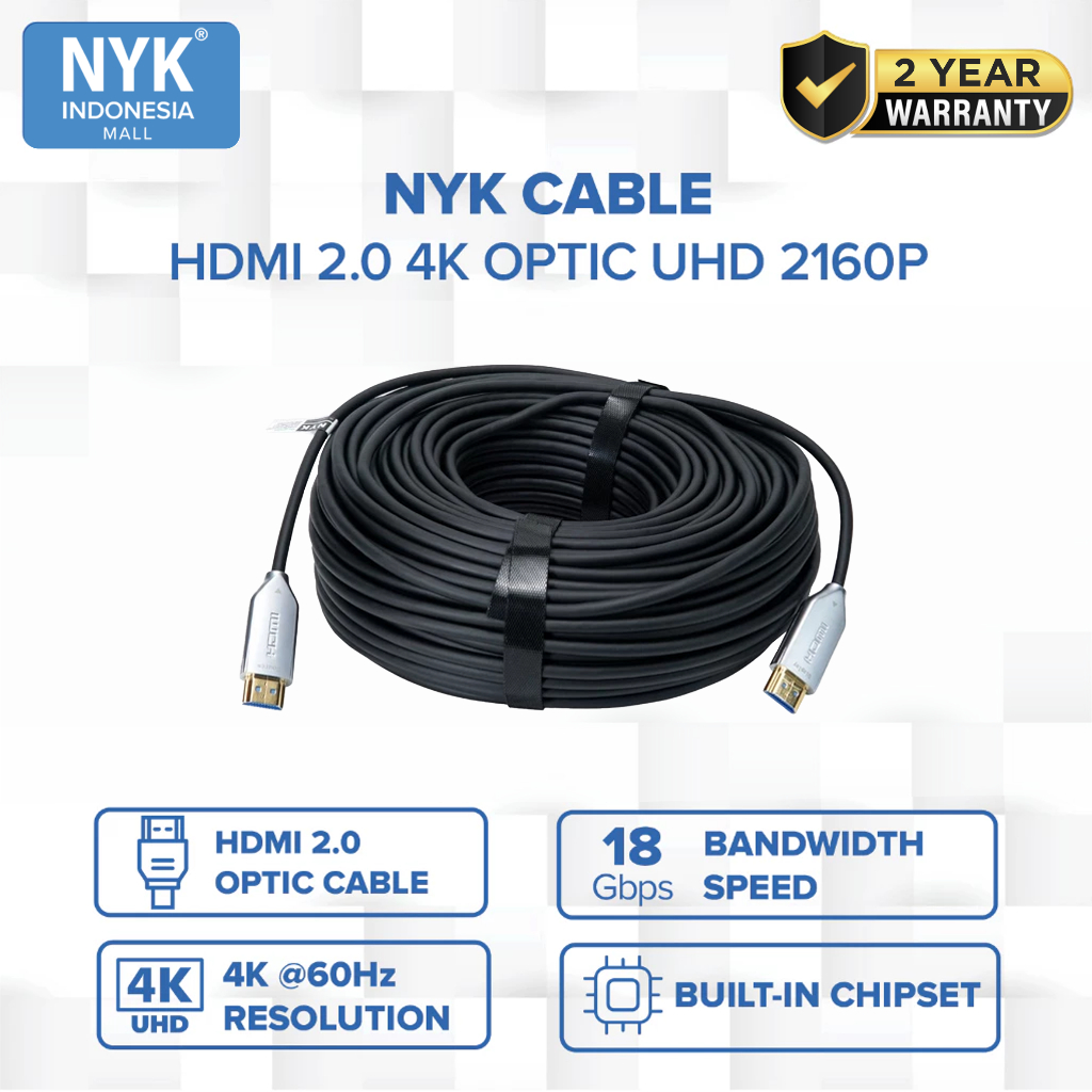 [ANTI-LAG] NYK Cable Fiber Optic 100M Kabel Active HDMI 2160P ULTRA HD 4K HDR COD (6)
