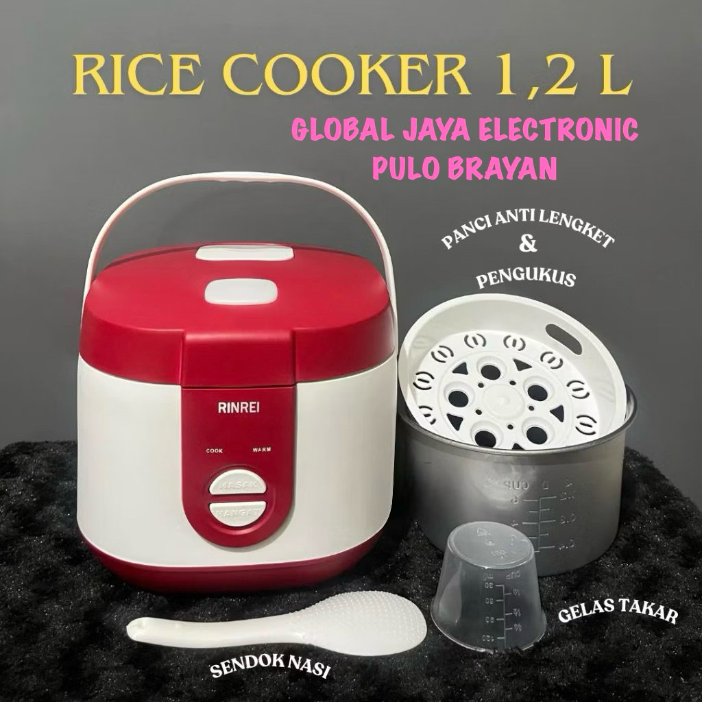 Jual Rice Cooker Magic Com RINREI MRN-912 Kapasitas 1.2L, Hemat Listrik ...