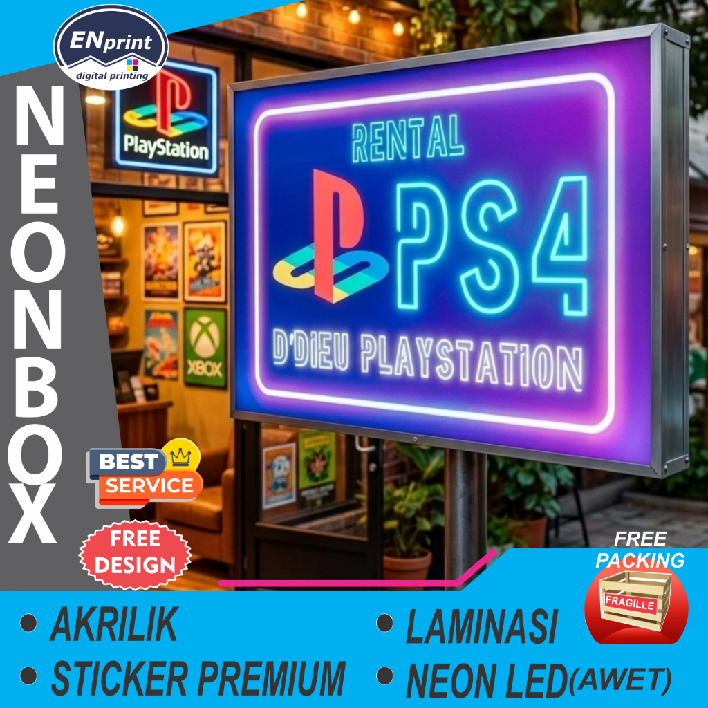 Jual Neon Box Custom 2 sisi Akrilik ukuran 100x60,120x60,120x40,150x40 ...