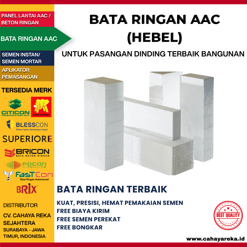Jual Bata Ringan AAC (Hebel) Citicon, Grand Elephant, Blesscon ...