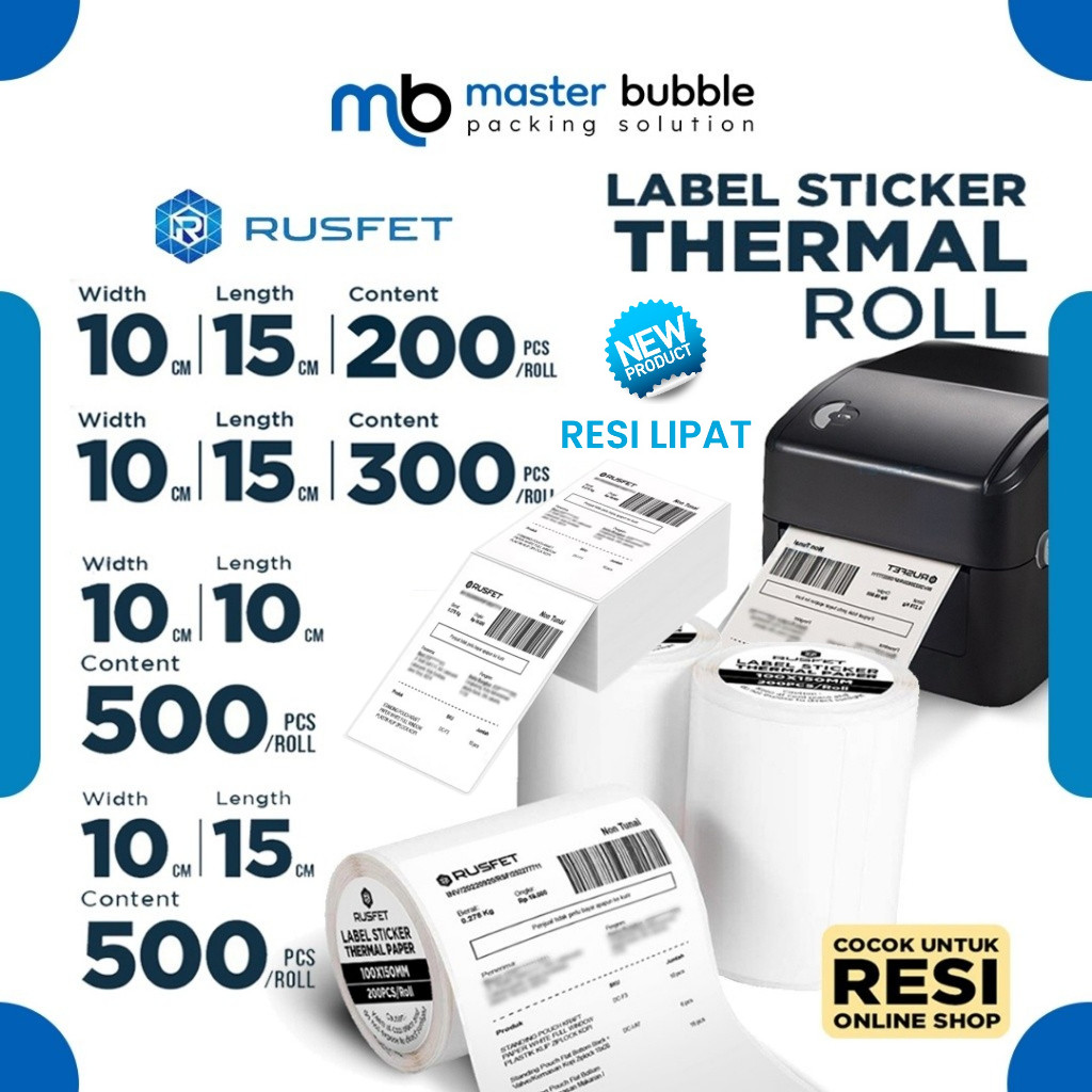 Jual Stiker Kertas Termal Label 10CM RUSFET Sticker Paper Thermal ...
